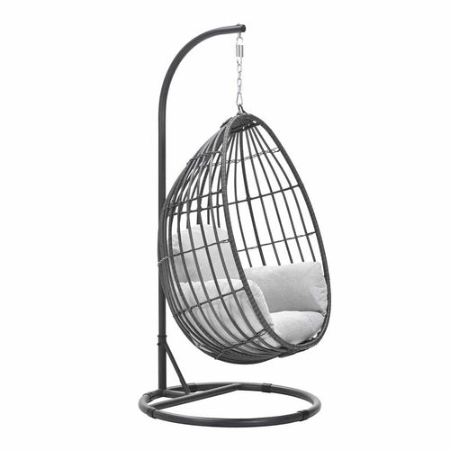 Panama hangstoel - eivorm - carbon black - earl grey - valley sand - vtwonen shop