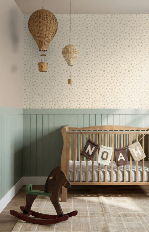 ESTAhome behang vintage bloemetjes geel - 50 x 900 cm - 132220