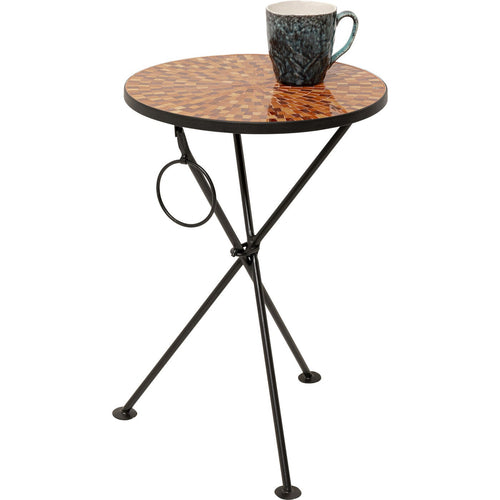 Kare Design Bijzettafel Clack Mosaic Ø35cm oranje - vtwonen shop