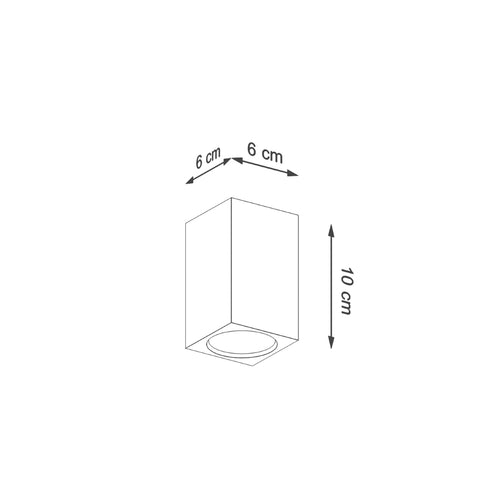 Sollux Lighting Plafondlamp KEKE 10 eik - 6x6x10cm