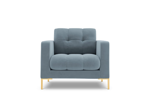 Cosmopolitan Design Fauteuil Bali flueel, lichtblauw - 96x87x75cm