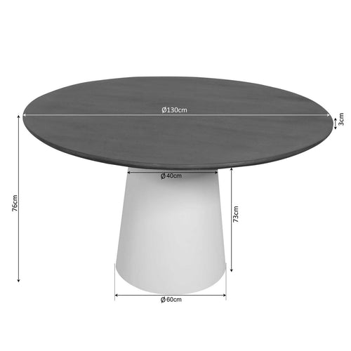 Starfurn Eettafel Madison - Rond Naturel Hout - 130x130x76cm