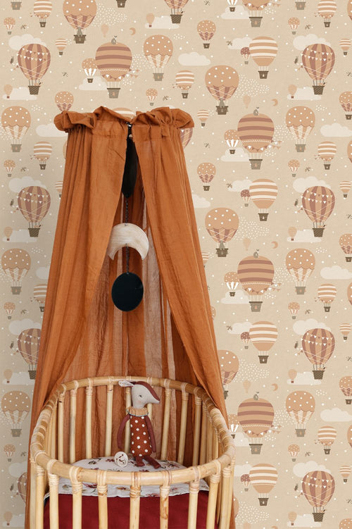 ESTAhome behang luchtballonnen beige en terracotta - 53 cm x 10.05 m - 139801