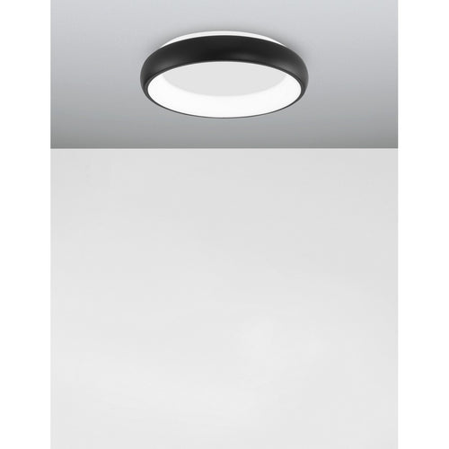 Merano Bakersfield 41cm Geïntegreerde LED Semi Flush Light Sandy Zwart Aluminium LED 32W 1950Lm 3000K