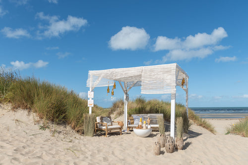 J-Line Rotan zetel - 2 pers - bamboe & textiel - naturel