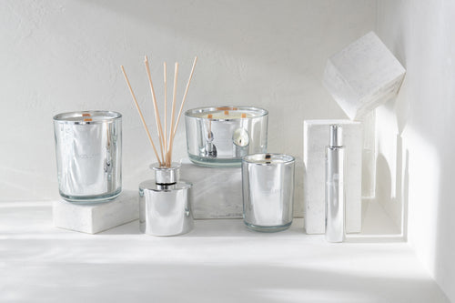 J-Line geurkaars Excellent - Cotton Candy - glas - zilver - small - 50U