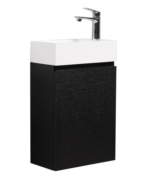 Badplaats Toiletmeubel Angela 40 x 22 cm – Zwart – Fonteinmeubel met Wastafel