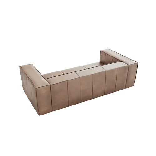 Cosmopolitan Design - Bank Turin 3-zits, echt leer donkerbeige - 100x227x68cm