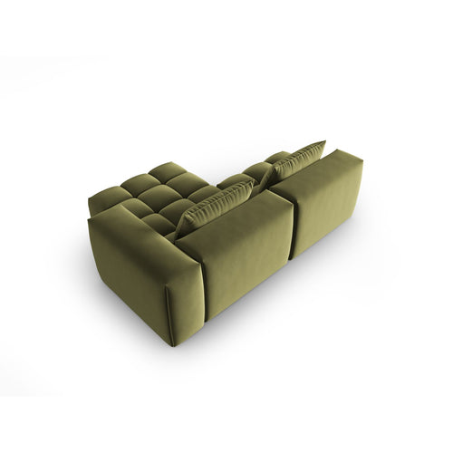 Cosmopolitan Design - Modulaire hoekbank rechts Verona 3-zits, flueel lichtgroen - 145x205x70cm