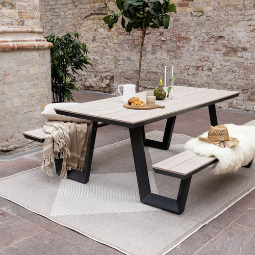 Buitenkleed Kite - Naturel/Wit - dubbelzijdig - EVA Interior - 200 x 290 cm - vtwonen shop