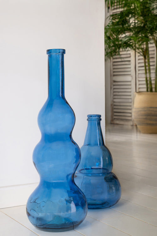 J-Line vloervaas - glas - blauw