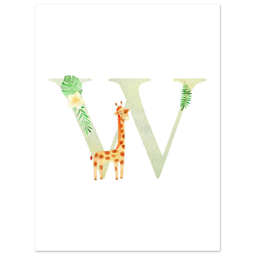 Artfulprints  Letter W kindernaam   poster 30x40 cm - vtwonen shop