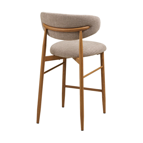 Nolon Jolien barkruk 65 cm taupe mixed  - naturel onderstel