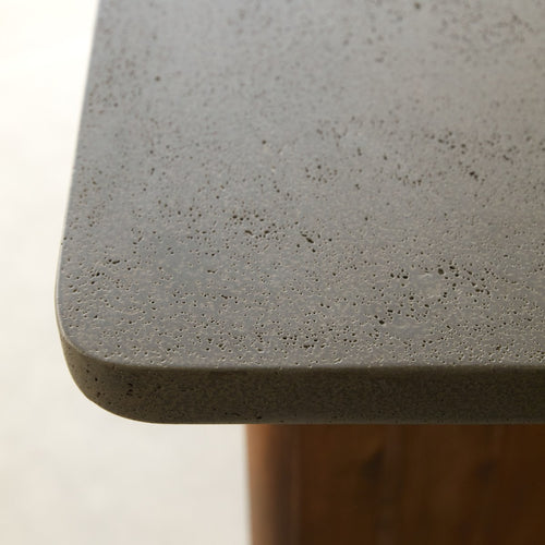 Tikamoon Massief acaciahouten en donkergrijze Cement tuintafel 6/8 pers. - Donkergrijs