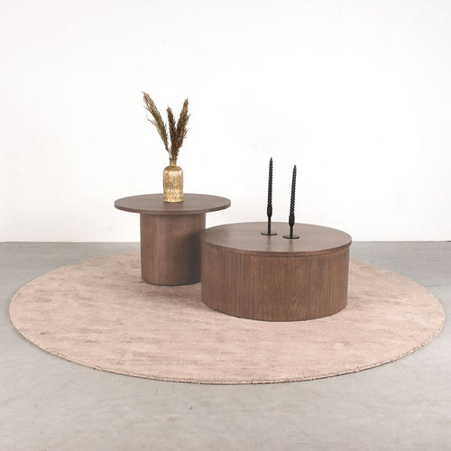 LABEL51 Salontafel Oliva - Walnoot Eikenhout - 70x70x40cm