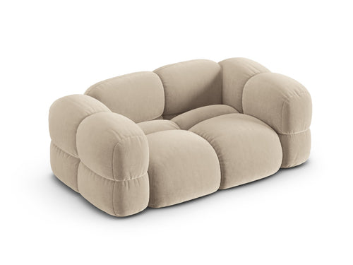 Cosmopolitan Design Bank Loretto 2-zits, flueel lichtbeige - 100x180x68cm