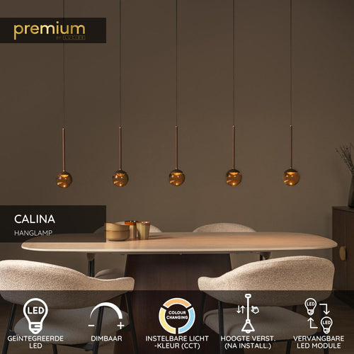 Lucide hanglamp CALINA - Geïntegreerde LED - Koffie