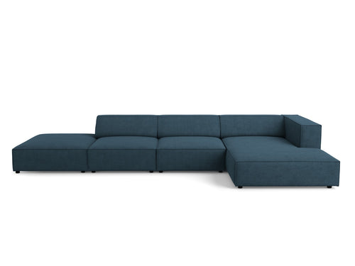 Cosmopolitan Design rechter hoekbank Arendal 5-zits, chenille met ribbeleffect, marineblauw - 166x341x70cm
