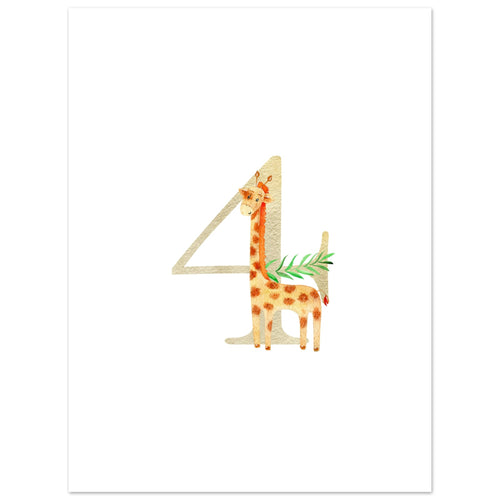 Artfulprints  Cijfer 4 kinderkamer   poster 30x40 cm - vtwonen shop