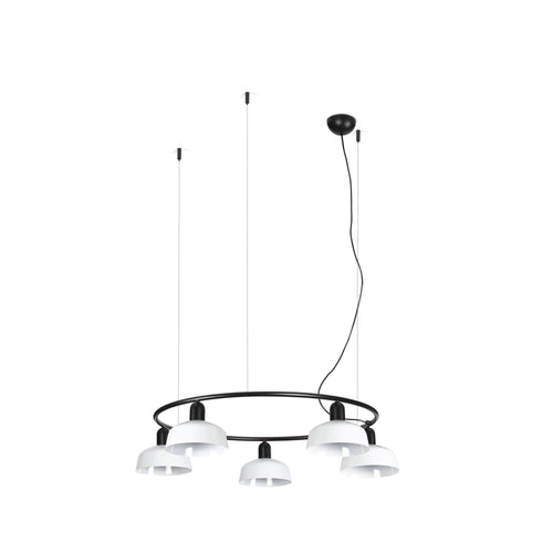 Faro Tatawin Kleine hanglamp zwart, glanzend wit 5x E27