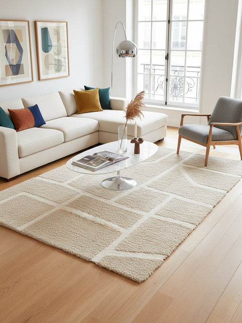 AFK Living vloerkleed Murmure - reliëfeffect - beige - 200x290 cm