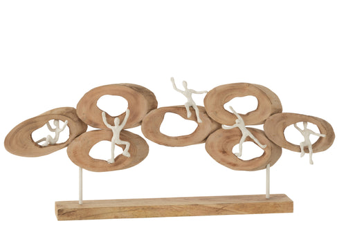 J-Line decoratie Figuurs 5 In Ring - hout - naturel - vtwonen shop