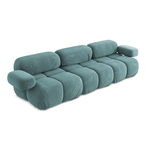 LaMiaSofa 3-zits bank Sanremo - chenille stof - jeans - 285x96x70