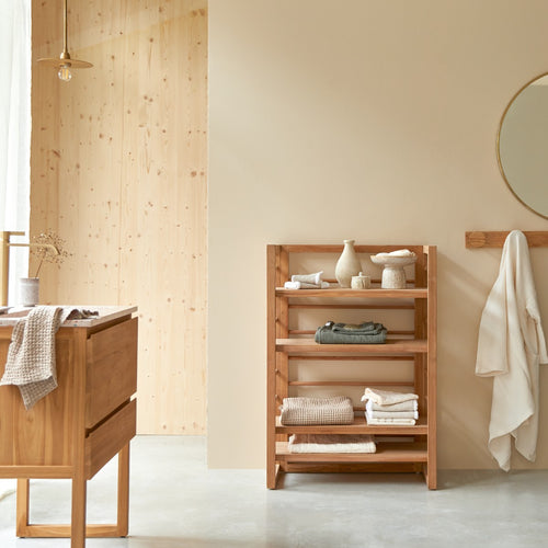 Tikamoon Laag opbergrek in massief teakhout - Naturel - vtwonen shop