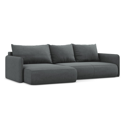 LaMiaSofa hoekbank links Palermo - textuurstof - grijs - 240x148x86