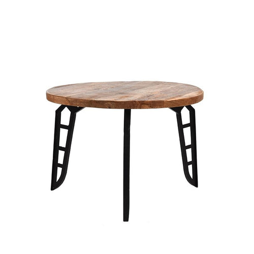 LABEL51 Salontafel Flintstone Klein - Mangohout Metaal - 60x60x42cm - vtwonen shop