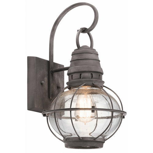 Elstead Bridge Point - 1 Lichte Middelgrote Buitenwandlantaarn Zink IP44, E27