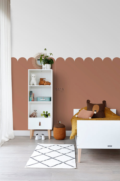 ESTAhome fotobehang lambrisering terracotta - 100 x 279 cm - 159235 - vtwonen shop