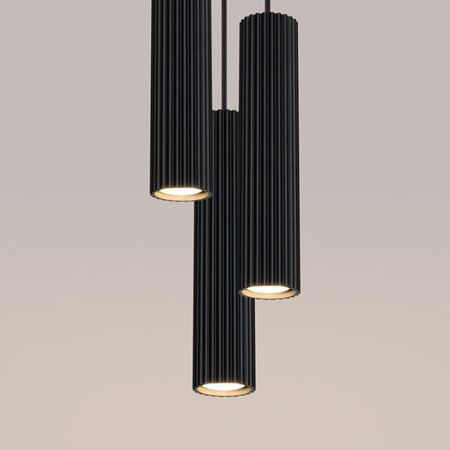 Sollux Lighting Hanglamp KARBON 3P zwart - 19,5x19,5x108cm