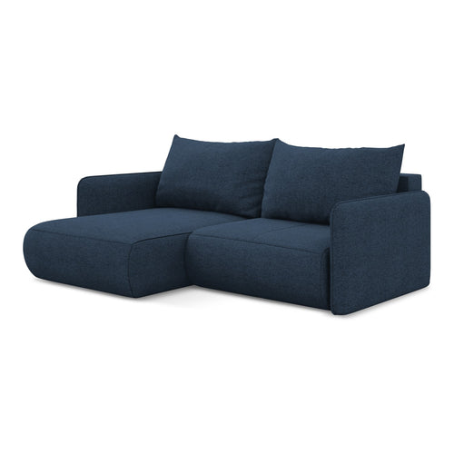 LaMiaSofa hoekbank links Palermo - chenille stof - koningsblauw - 207x148x86