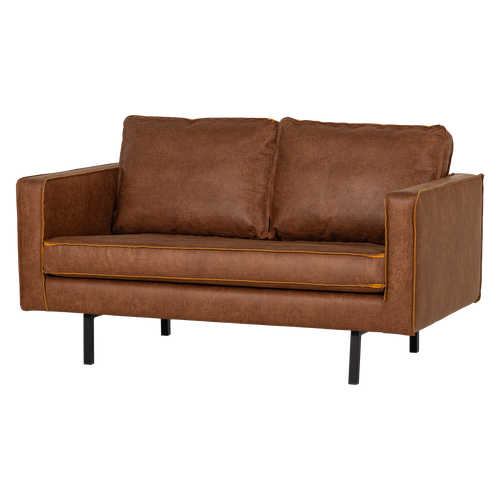 WOOOD 2-zits bank Rodeo - Ecoleer - Cognac - 85x150x86