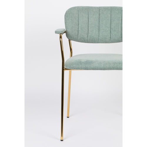 Housecraft Living Jolien Eetkamerstoelen armleuning Goud/Lichtgroen - Set van 2 - vtwonen shop