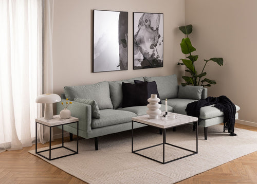 BRAM Salontafel Jolyn - 60 x 60cm - Wit Marmer Look