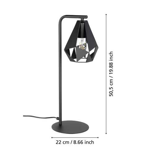 EGLO tafellamp Carlton 5 - e27 - 50,5 cm - zwart