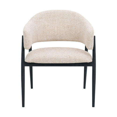 DÉJA Living Eetkamerstoel Dénia - Beige/Zwart Stof - Set van 2 - vtwonen shop