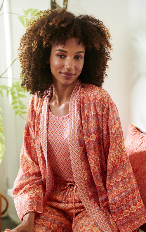 Pip Studio - Belin Lange pyjamabroek - Dames - Ashanti - Rood - XXL - vtwonen shop