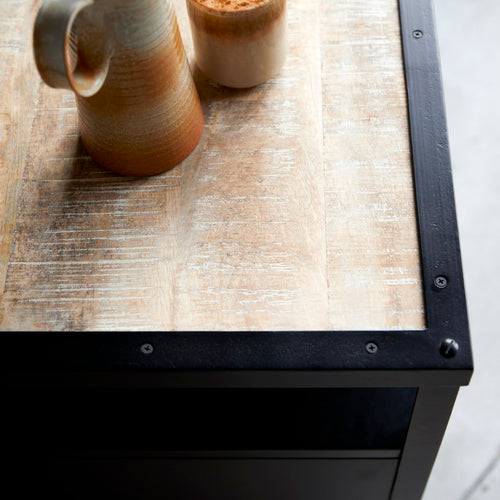 Tikamoon Industriel - Metalen buffet 160 cm - Zwart