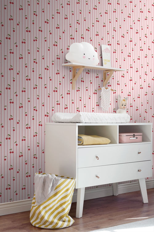 ESTAhome behang kersen roze - 50 x 900 cm - 131653