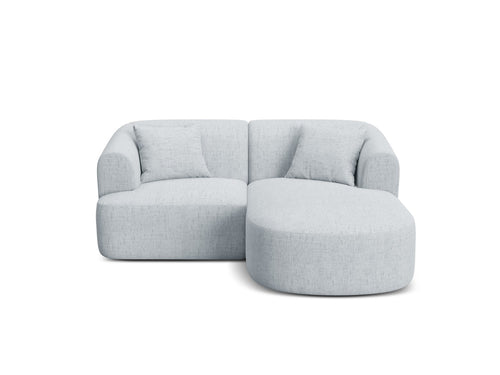 Cosmopolitan Design Modulaire hoekbank rechts Campi 3-zits, structurele stof lichtgrijs - 156x180x70cm