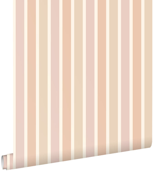 ESTAhome behang strepen beige, terracotta en mauve paars - 50 x 900 cm - 131505 - vtwonen shop