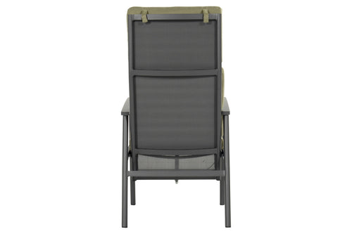 Hartman Tuinstoel Flora -  Zwart Aluminium - Zithoogte 48cm - Set van 2
