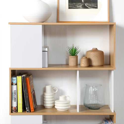 Calicosy - Boekenkast Woonkamer - Wit - 29,5x80x173,5 cm