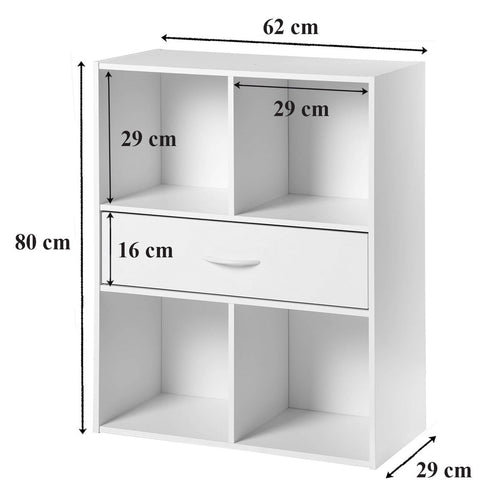 CALICOSY - Opbergplank met 4 compartimenten - 29,5x62x80 cm