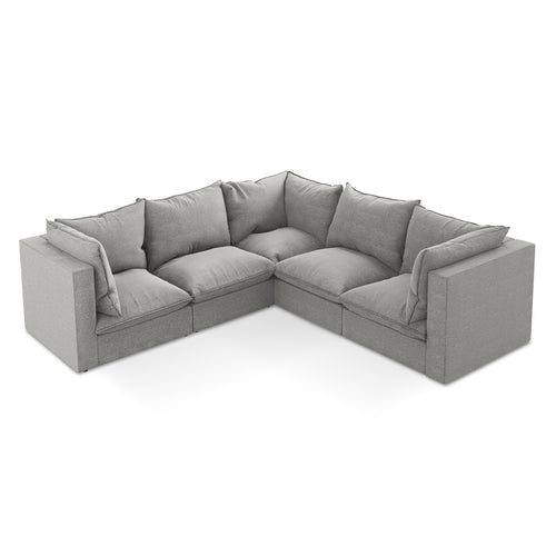 LaMiaSofa Modulaire hoekbank Ravenna - bouclé - lichtgrijs - 255x255x77