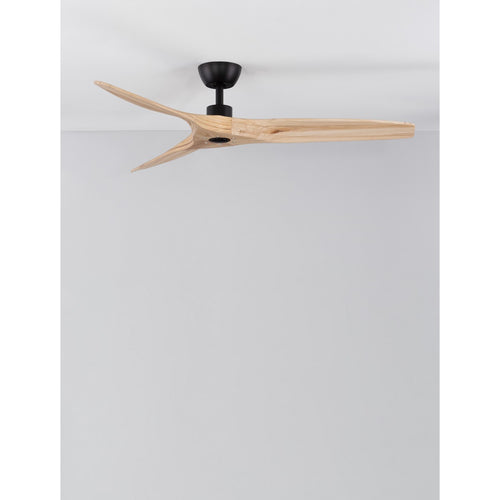 Nova Luce ARCADIA Plafondventilator zwart, naturel hout, 5 snelheden, DC-motor, 40W