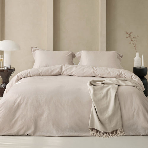 Walra - Dekbedovertrek Linen Elegance - 200x220 cm - Zand